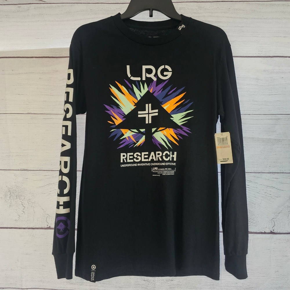 LRG Lifted Research Group S Small Men's Longsleeve T-Shirt Black Multi NWT L597